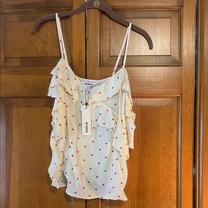 NWT BB Dakota Cream Camisole with Red Polka Dots